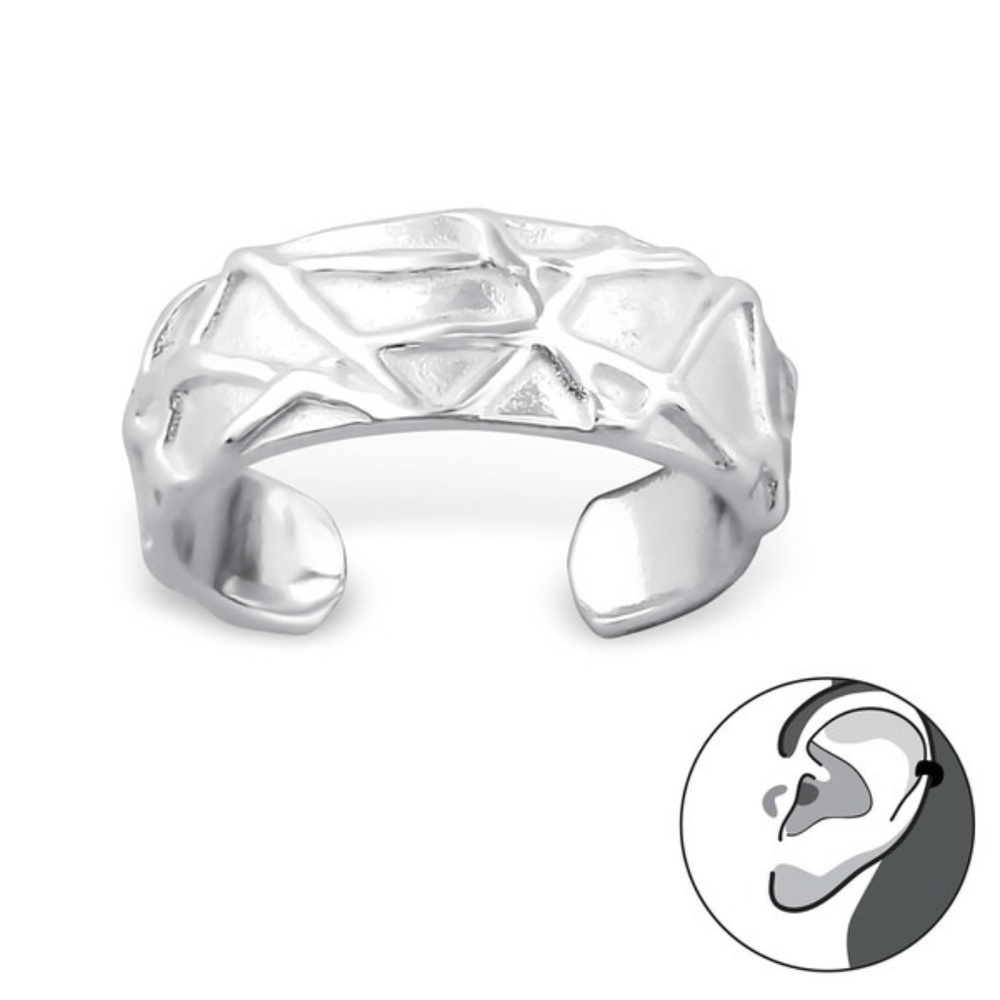 Sterling Silver Patterned Ear Cuff - Picture 2 of 2
